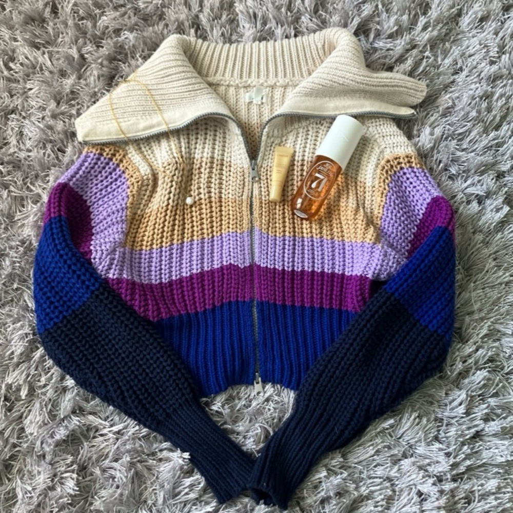 Cropped Knit Aerie Zipup
